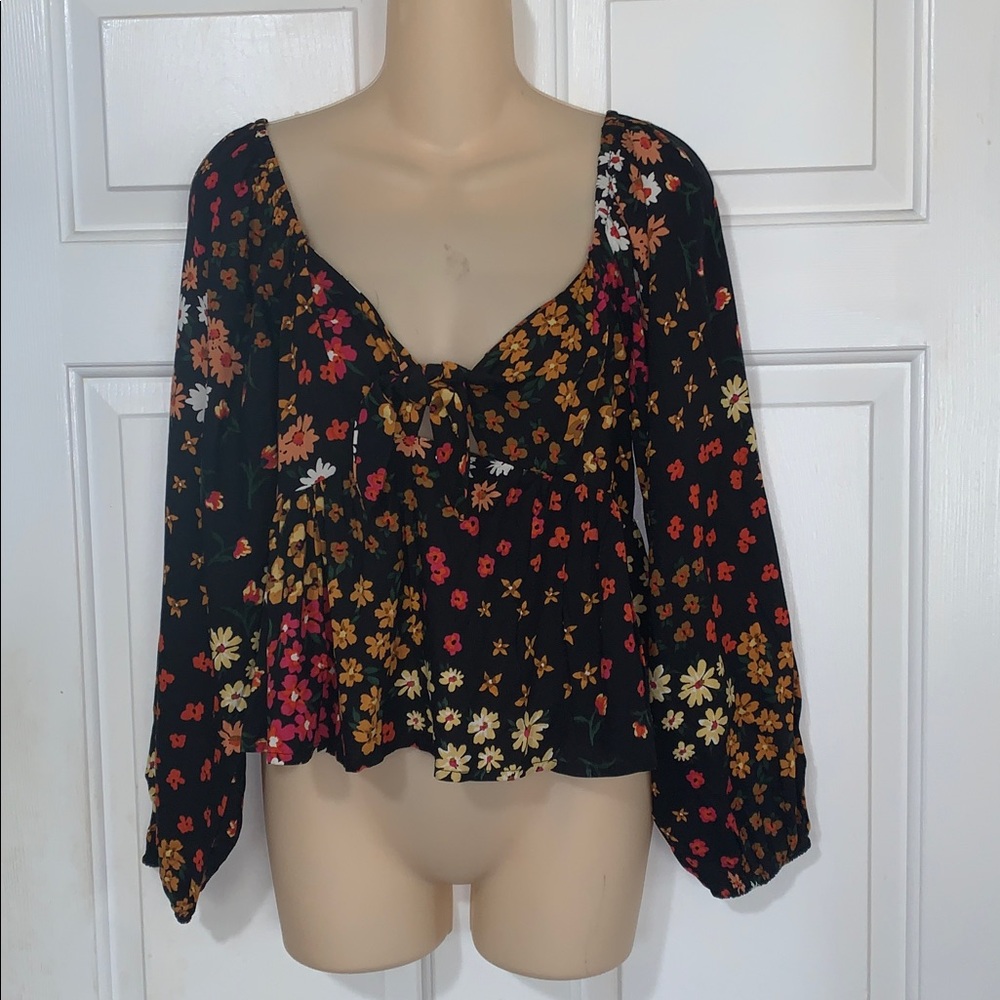 🍇 PATRONS OF PEACE Floral Print Multicolor Top NWT S